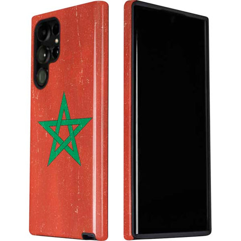 Morocco Flag Distressed Galaxy S22 Ultra Pro Case
